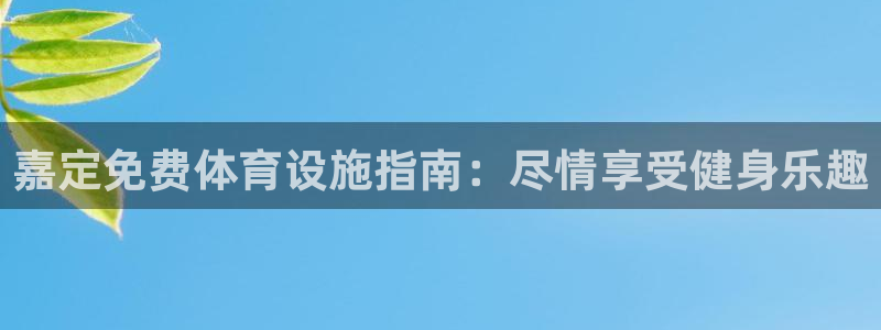 意昂体育3平台注册要钱吗：嘉定免费体育设施指南：尽情